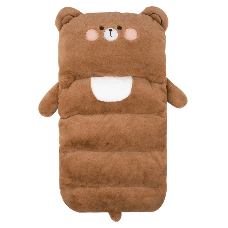 Cute Plush Bear Lumbar Pillow – Soft Waist Support Cushion for Car, Office, or Home