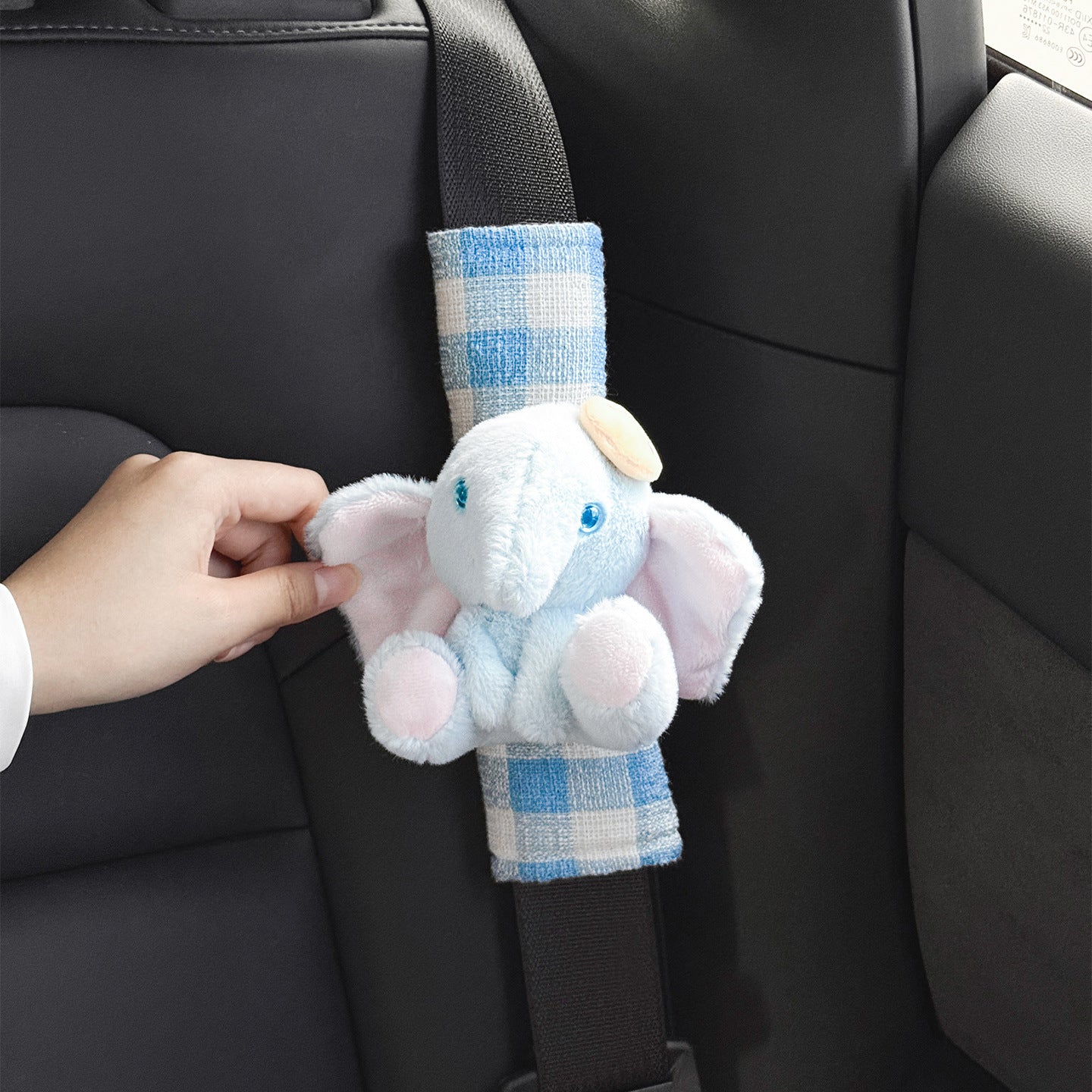 【2-Pack】Cute Elephant Car Seat Belt Shoulder Pads – Universal Soft Plush Safety Belt Covers, Four Seasons Use