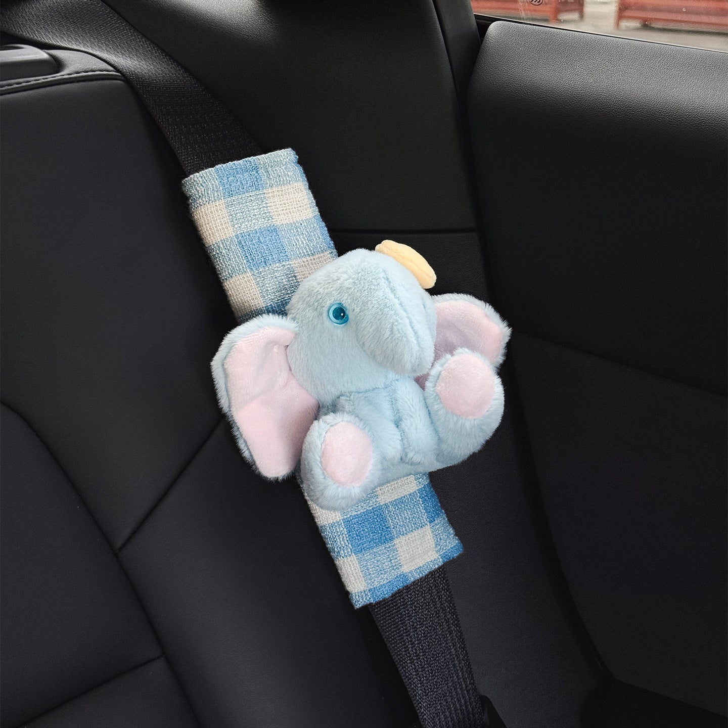 【2-Pack】Cute Elephant Car Seat Belt Shoulder Pads – Universal Soft Plush Safety Belt Covers, Four Seasons Use
