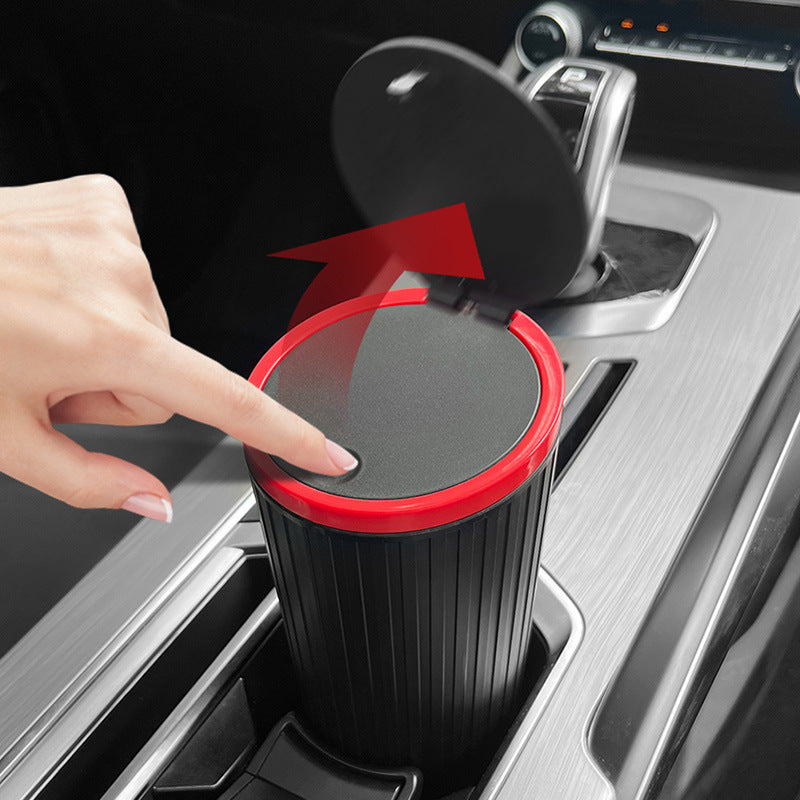 Waterproof Car Cup Trash Can with Lid – Mini Auto Garbage Bin, Leak-Proof Cup Holder Waste Container
